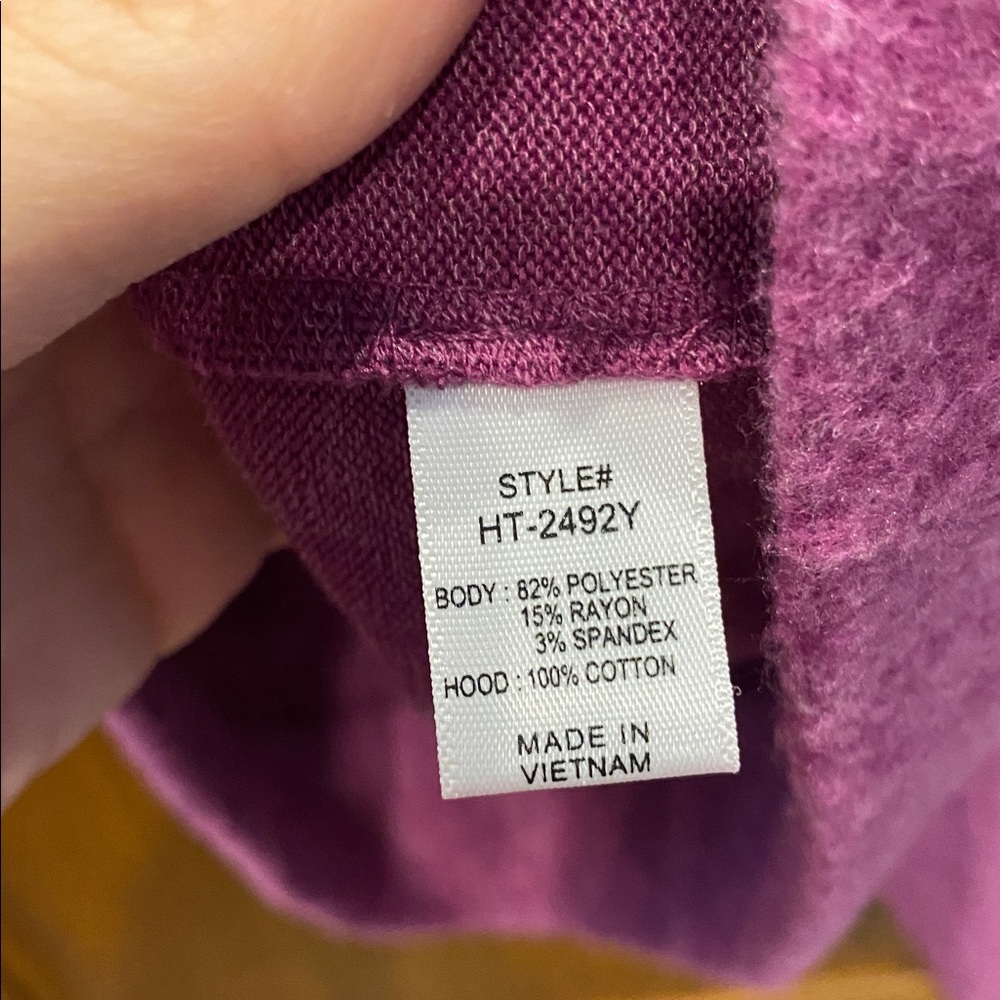Zenana Outfitters Plum button down shacket
with Light Gray Hood size medium - Picture 4 of 5